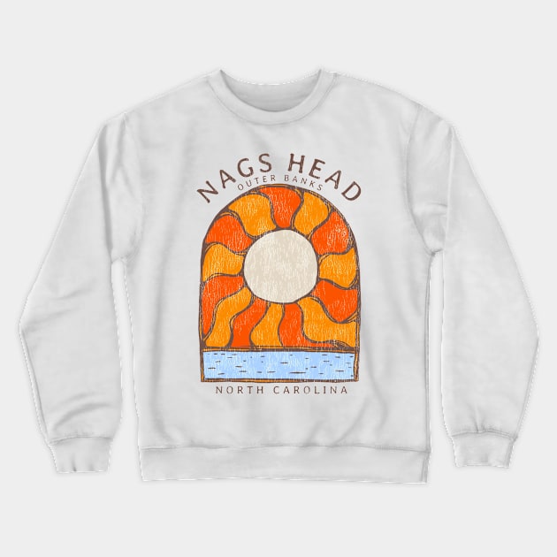 Nags Head, NC Summertime Vacationing Burning Sun Crewneck Sweatshirt by Contentarama